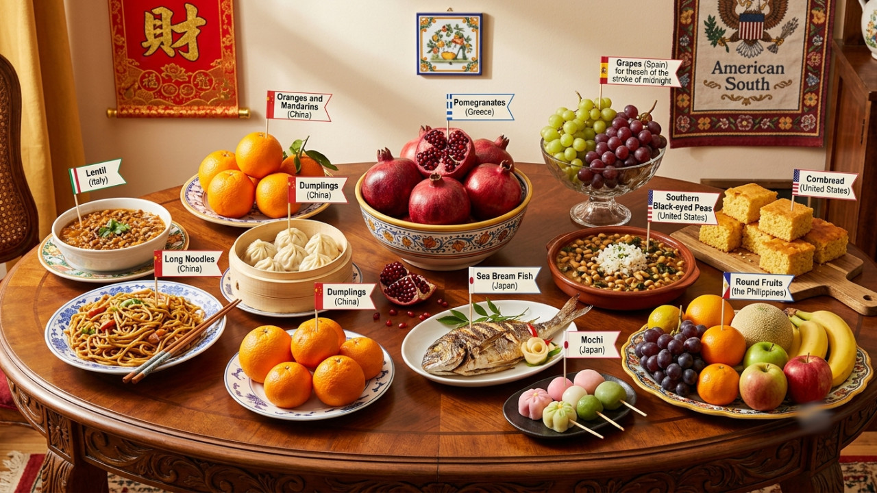 Lucky Foods and what people eat in which country