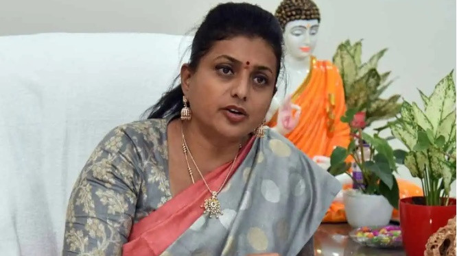 RK Roja demands CBI probe into DSC scam and Nara Lokesh resignation