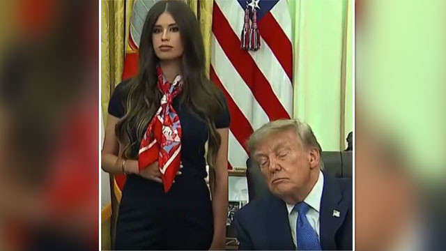Who is the woman next to Trump in the Oval Office and why is she trending