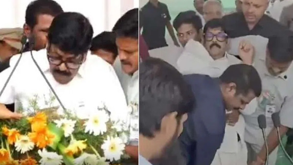 Minister Anam Ramanarayana Reddy falls ill during Independence Day celebrations