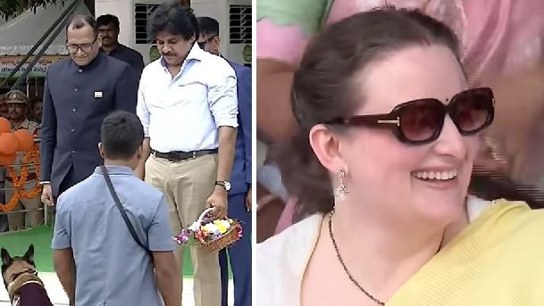 Pawan Kalyan and Anna Konidela mesmerized by police dog stunts here is the video