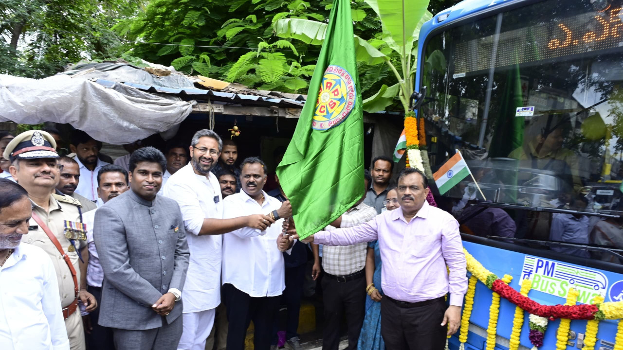 Bhogapuram Airport Aero Express electric bus services launched from Visakhapatnam