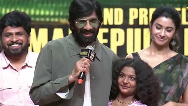 Ravi Teja says that girl will become a big heroine at Irumudi event