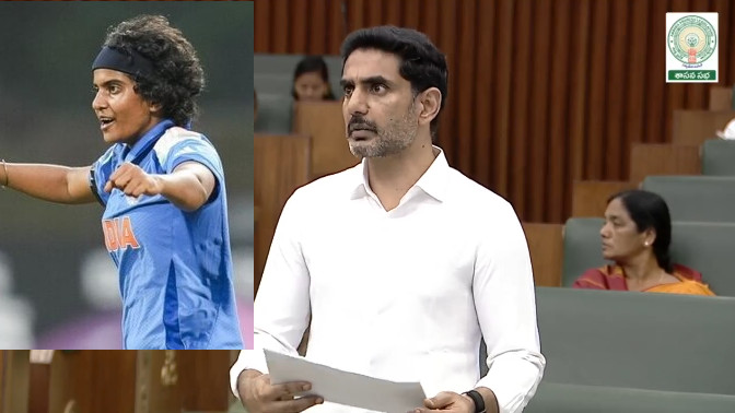 Nara Lokesh announces government job for cricketer Sri Charani after degree completion