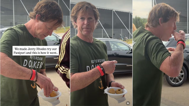 Jonty Rhodes I am more Indian than you says former cricketer while eating Panipuri