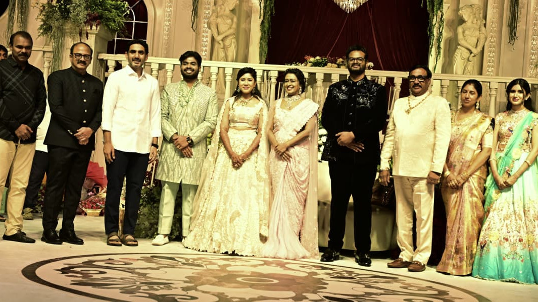 Nara Lokesh attends senior IAS officer son wedding reception