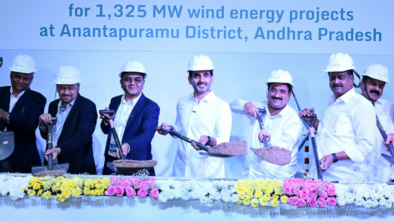 Nara Lokesh lays foundation for 10000 crore Suzlon project in Rayalaseema