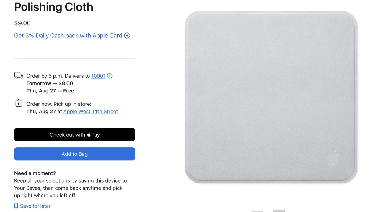 Apple Polishing Cloth new version released with significant price drop