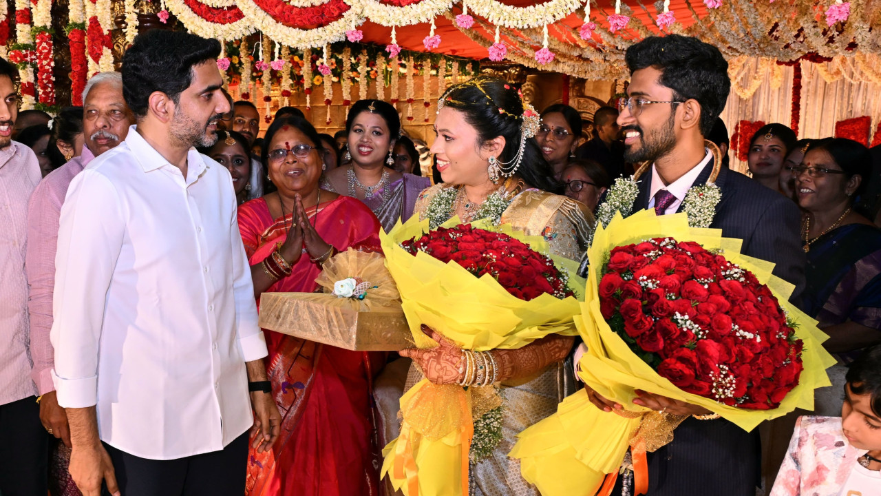 Nara Lokesh attends MLA daughter wedding ceremony
