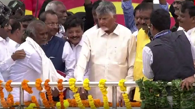 Chandrababu Naidu inaugurates Veligonda Project as Krishna water flows from Nallamala hills