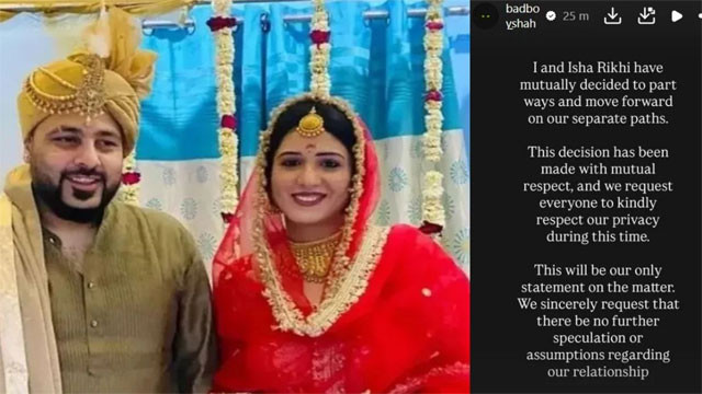Badshah and Isha Rikhi divorce five months after marriage