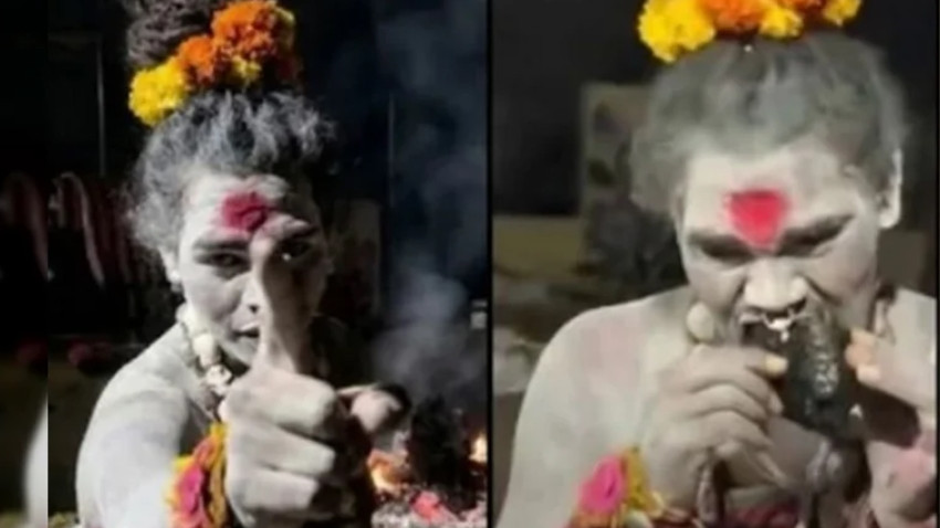 Lady Aghori creates sensation by eating human flesh in cemetery after jail release