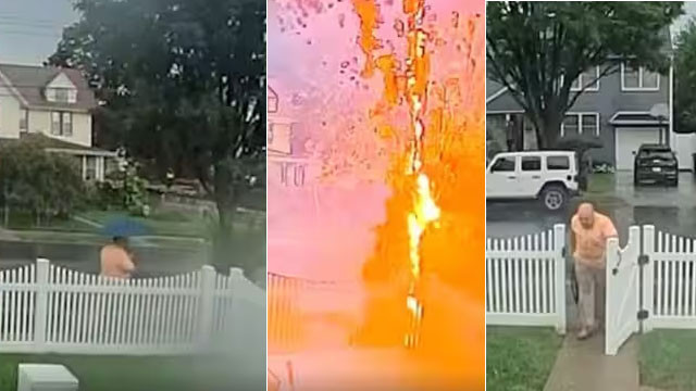 Thomas Fammee miraculously survives lightning strike in shocking CCTV footage