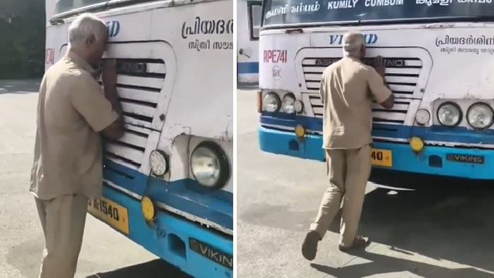 Paul Kurian KSRTC driver emotional farewell to bus goes viral
