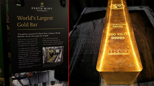 Dubai record broken World largest gold bar weighing over half a ton created