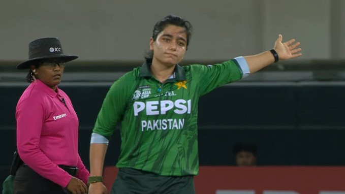 Fatima Sana fined by ICC for gestures after dismissing Shafali Verma