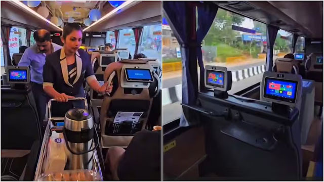 Air hostess shawarma Kerala bus resembles flight experience video