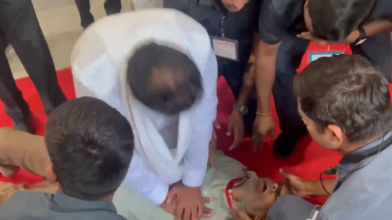 Minister Srihari saves official life by performing CPR in Assembly premises