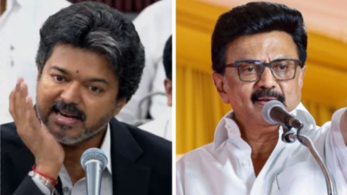 Vijay gesture sparks political row over MK Stalin 1976 Emergency injury