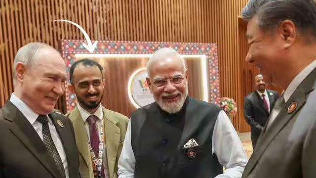 Siddharth Babu who is the young IFS officer between Modi and Putin in BRICS photo