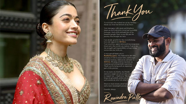 Rashmika Mandanna dedication is wonderful working with her is an unforgettable experience says Maisa director Ravindra Pulle