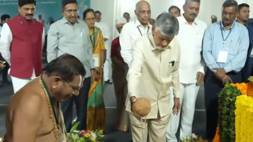 CM Chandrababu Naidu lays foundation stone for LV Prasad Eye Institute in Amaravati
