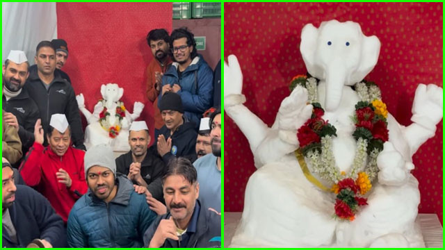 Snow Ganesha in Antarctica Indian scientists unique Ganesh Chaturthi celebration viral video
