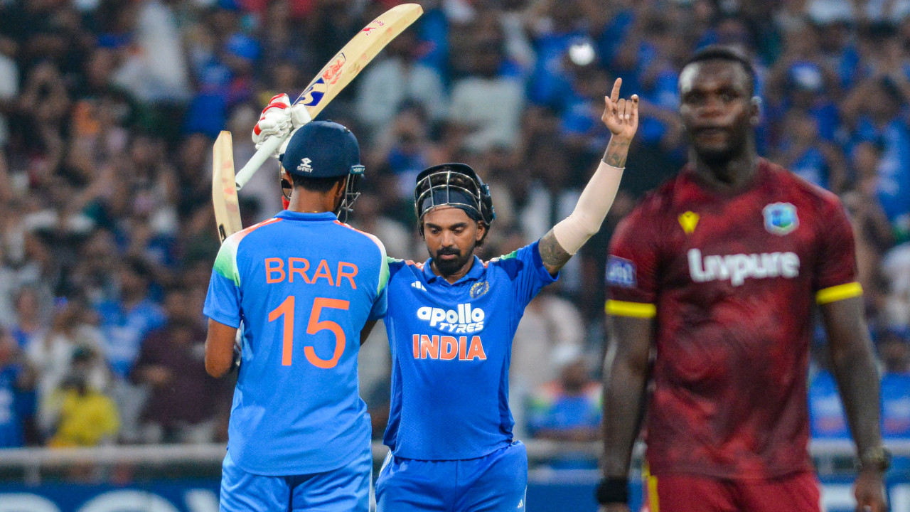 3rd ODI: Rahul's unbeaten 129, Rohit and Gaikwad fifties take India to 351/7 against WI