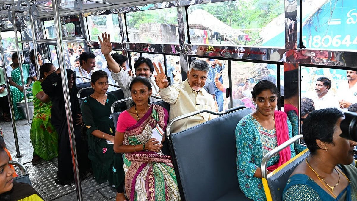 Chandrababu Naidu hails historic milestone of 100 crore Stree Shakti trips