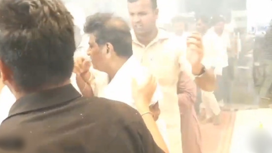 Shiva Rajkumar Narrowly Escapes Firecracker Accident In Chitradurga