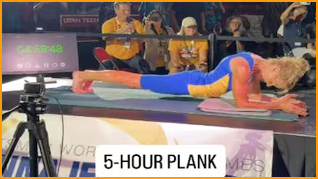 61 year old grandmother sets world record with 5 hour plank