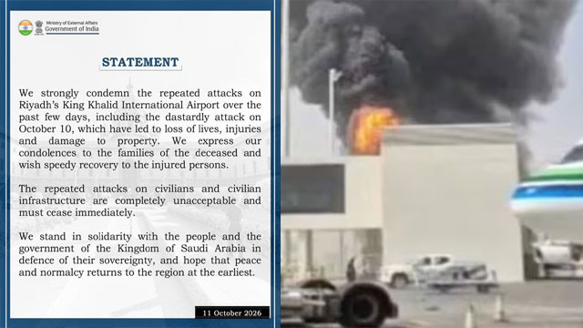 India strongly reacts to Riyadh airport attack targeting civilians