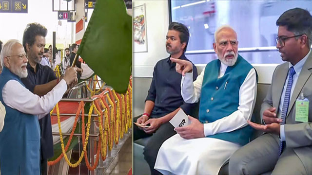PM Modi and CM Vijay inaugurate new Chennai Metro line and take first ride