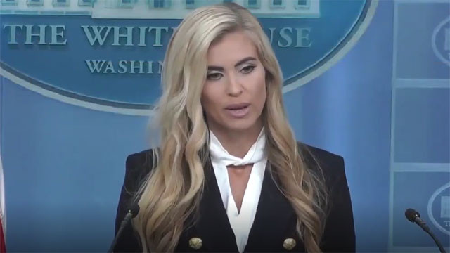 Katie Zacharia fumbles in first press meet calls Trump my husband