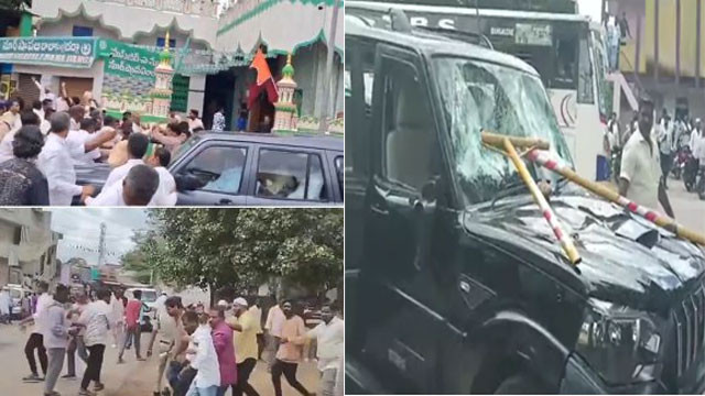 Punganur Tension During Nominations YSRCP and TDP Groups Clash with Stones