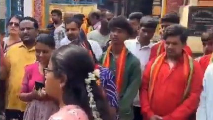 Sri Kanaka Durga Temple Mehdipatnam tense after eggs thrown on gopuram