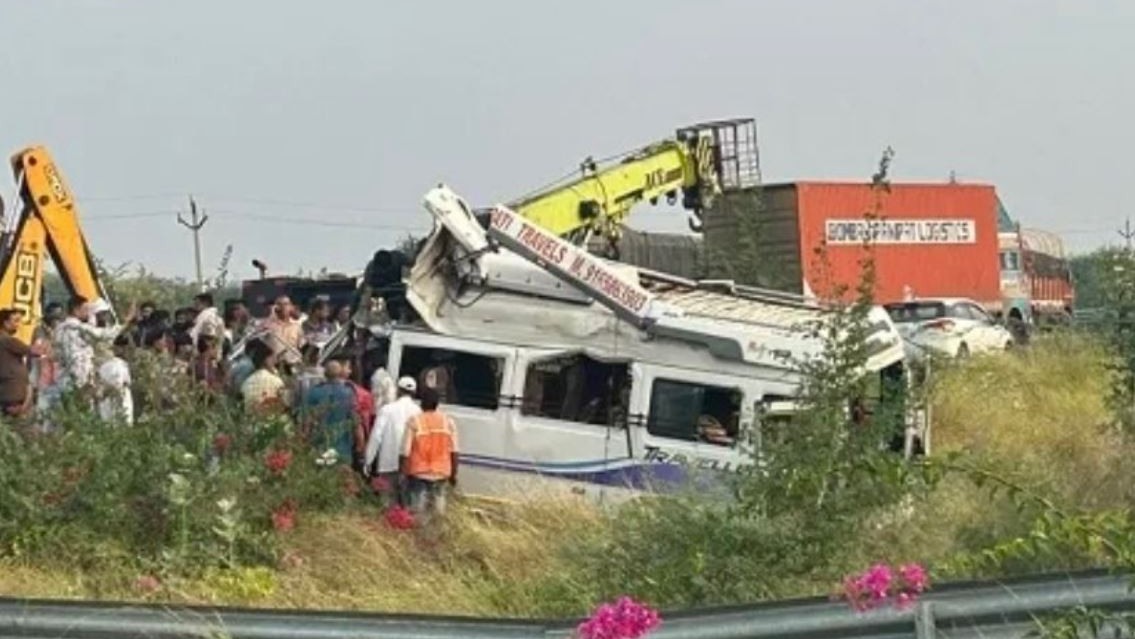 Delhi-Mumbai Expressway accident 8 killed as bus falls into ditch in Rajasthan