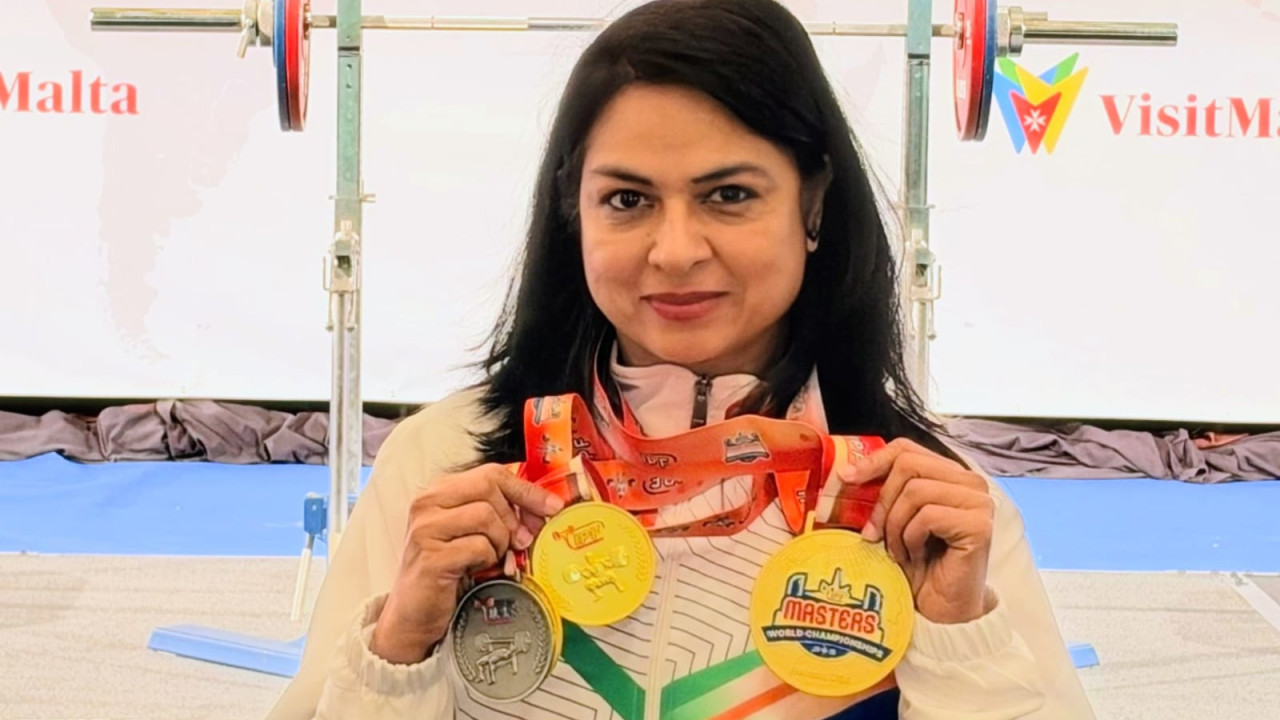 IRS officer Ekta Bishnoi clinches three gold medals at World Masters Classic Powerlifting C'ship