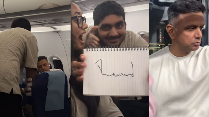 Rahul Dravid as common passenger in flight sweet surprise for fans