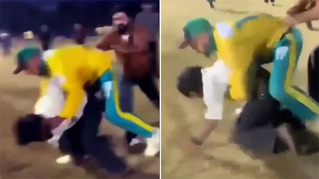 Kashmiri cricketer chases and hits fan in stadium video goes viral