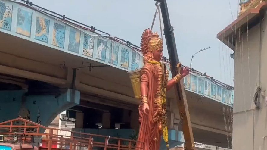 Lord Rama statue removed in Basheerbagh shifted under heavy security