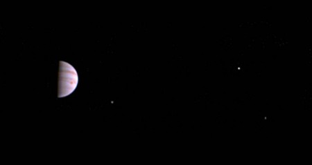 NASA's Juno mission sends first image of Jupiter, its moons
