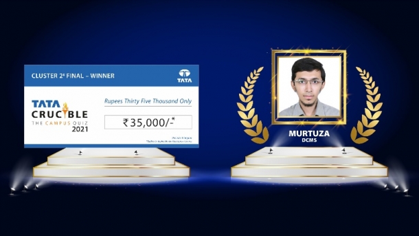 Tata Crucible Campus Quiz - Syed Murtuza Hashmi emerges as winner of the Cluster 2 Finals