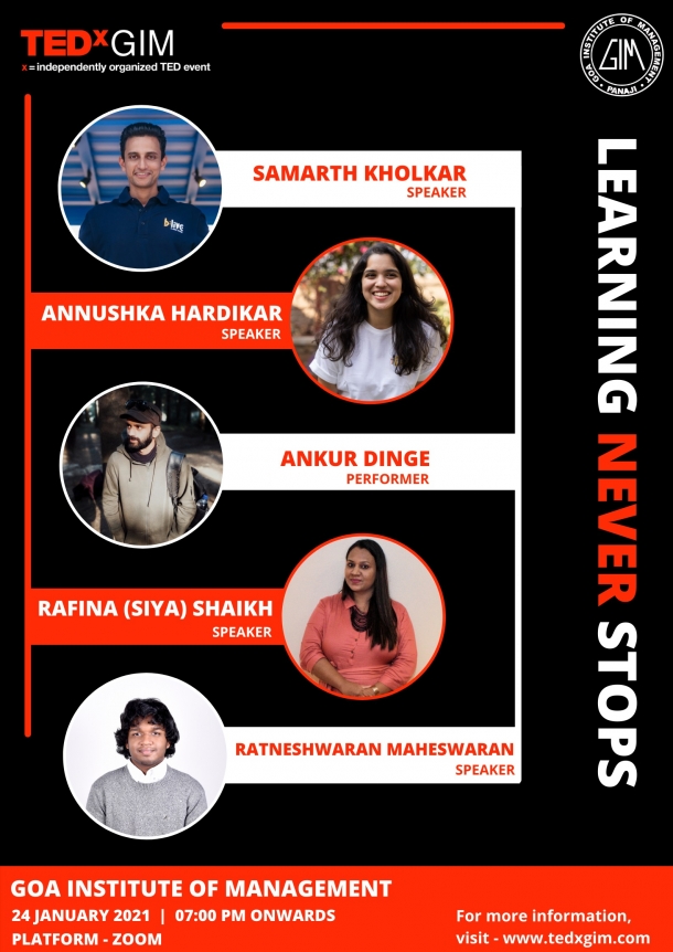 A melange of thought provoking conversations at TEDxGIM 2020-21 