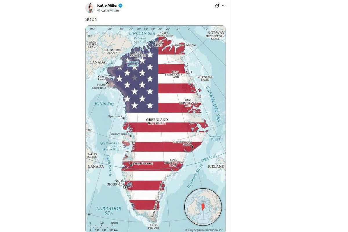 Miller's wife shares Greenland map in colors of the U.S. flag ...