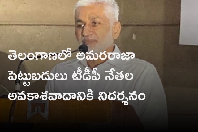 Vijayasai says investment of Amara Raja in Telangana shows the opportunism of TDP leaders
