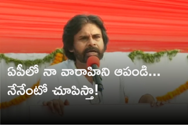 Pawan Kalyan said if anybody dare to stop Varahi vehicle in AP then he will show what he is
