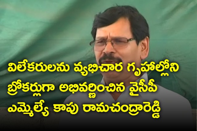 YCP MLA Kapu Ramachandra Reddy Compares Reporters As Brokers 