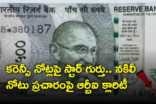 Currency note with star symbol in number panel valid note RBI