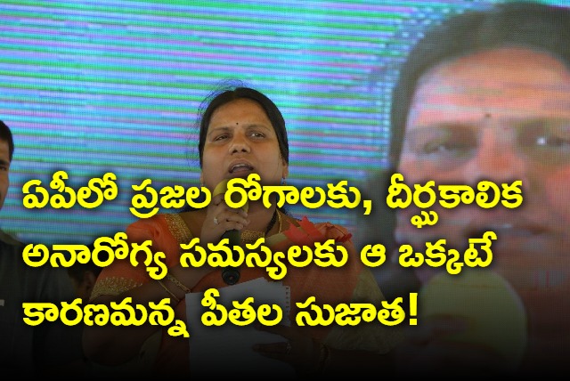 Peethala Sujatha blames ys jagan for peoples health
